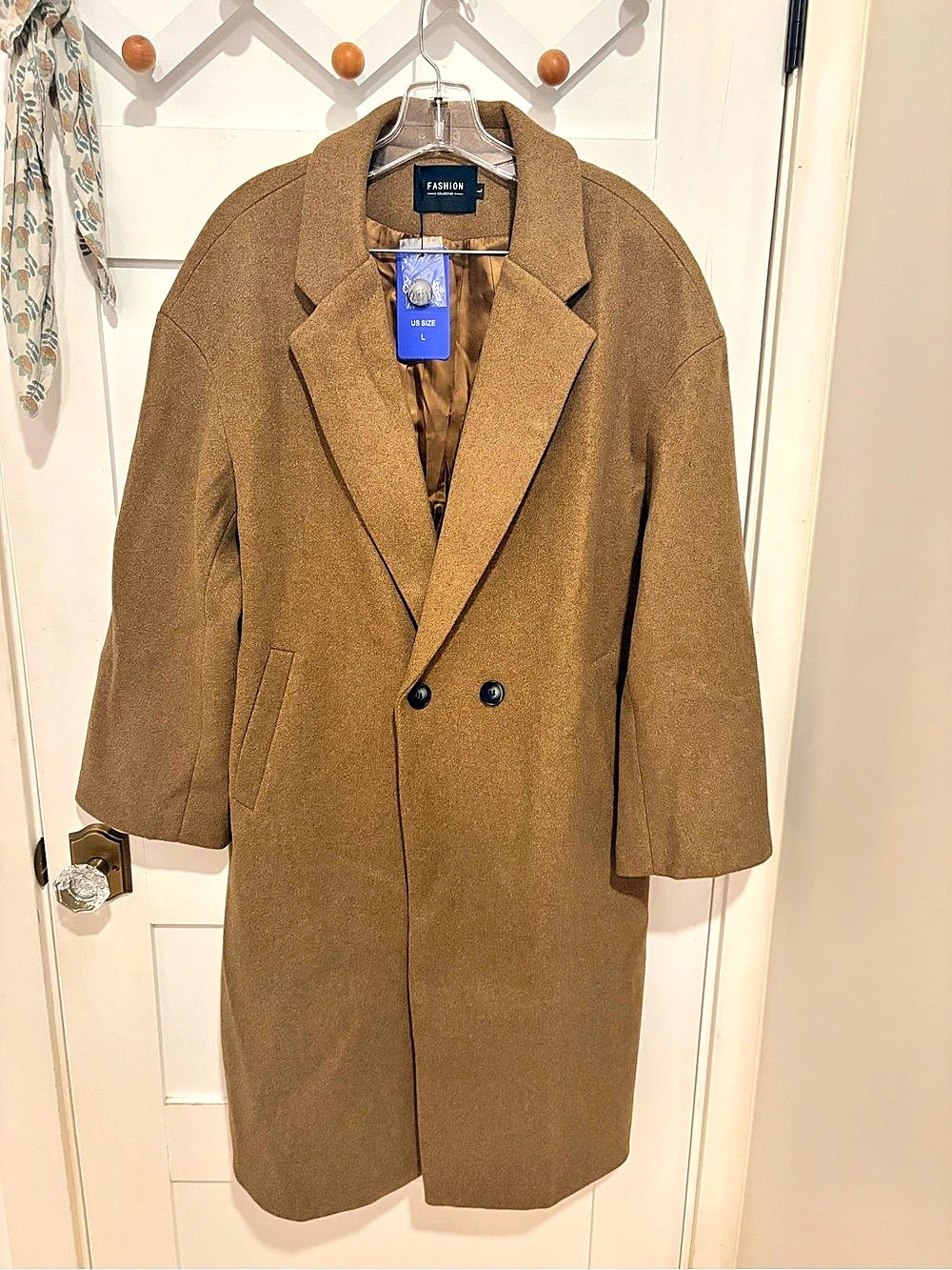 AmazonBrown Double-Breasted Pea Coat New